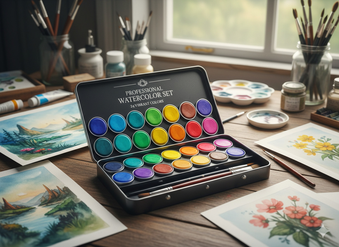 Professional watercolor paint set